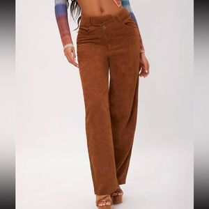Tall Asymmetrical Waist Corduroy Pants